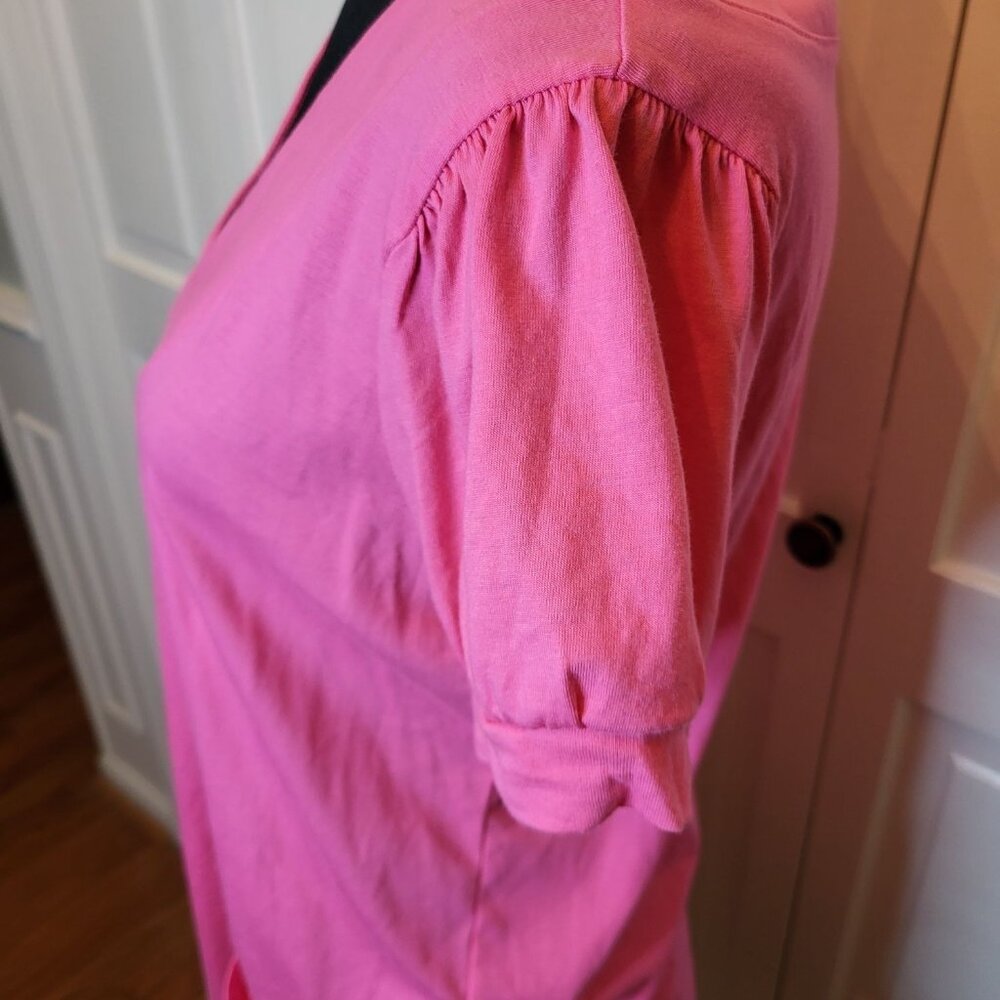 Vintage Y2K Pink Tunic Puff Sleeves Patch Pockets Hannah S Preppy 00s Y2K Retro - Picture 6 of 8